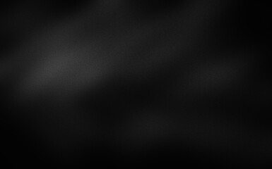 Abstract dark metallic black background with a fairly rough texture and soft gray lighting. As a backdrop or design element for premium products.