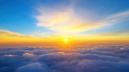 Fototapeta premium Sunrise over cloud sea