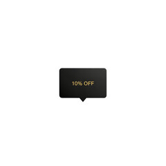 Minimal Black Discount Tag – Modern Gold Accent Transparent PNG