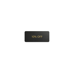 Minimal Black Discount Tag – Modern Gold Accent Transparent PNG