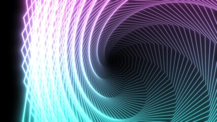 Abstract neon spiral tunnel digital illustration for backgrounds, covers, prints, and futuristic designs in need of vibrant, energetic elements. - Powered by Adobe