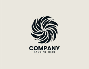 Obraz premium Abstract Green Leaves Circular Nature Organic Growth Vector Logo Design