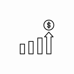 rising bars icon sign vector