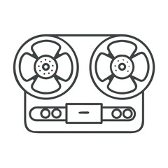 Vintage Tape Drive Silhouette With Dual Reels and Minimalistic Design