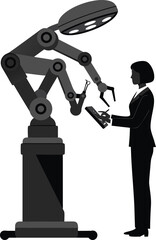 Robotics in healthcare a medical professional interacting with surgical robot arm technology