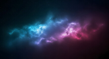 Fototapeta premium Cosmic Symphony: A mesmerizing celestial abstract, painted with swirling nebula-like clouds, in gradients of electric blue, magenta, and violet against a deep black canvas.