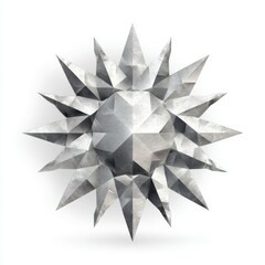 Abstract Gray Polygonal Sun 3D Render