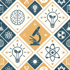 Science and Education Themed Seamless Pattern