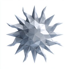 Abstract Light Gray Polygonal Sphere 3D Render
