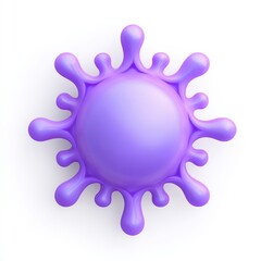 Abstract Purple Liquid Splatter on White Background
