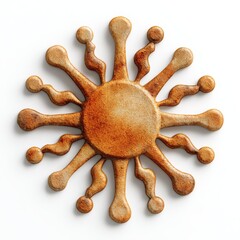 Abstract Rusty Orange Sun like Form with Extending Arms