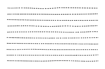 シンプルな手書き点線飾り罫ベクターイラスト 線 ライン 手描き