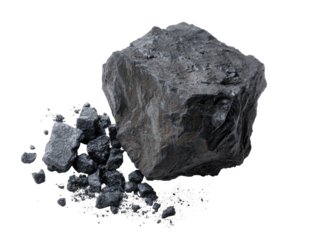 Dark gray rock and rubble