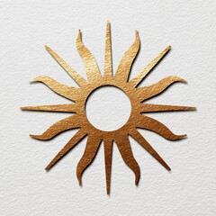 Glittery Golden Sun Abstract Design on Textured Background