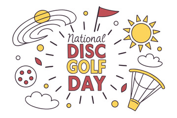 NATIONAL DISC GOLF DAY vector illustration