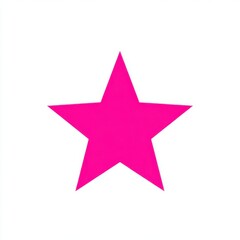 Obraz premium Bright Pink Star Shape on White Background