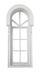 white window frame arch isolated