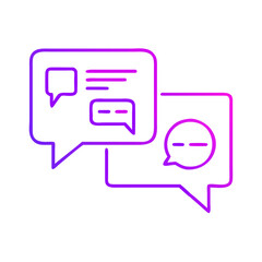 Message icons in purple gradient style representing communication concept  