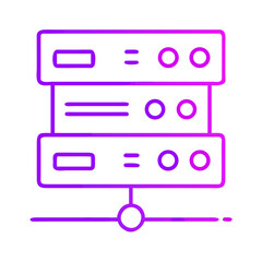 Obraz premium Server icon in minimal design with purple gradient color scheme 