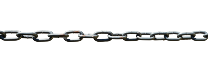 strong rusty metal chain isolated