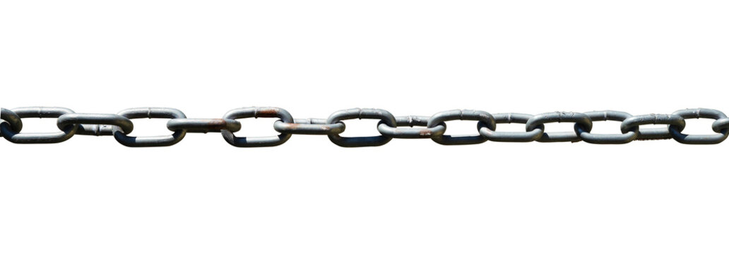 strong rusty metal chain isolated