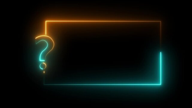 Futuristic Neon Quiz Game Animation &ndash; Multiple Choice Trivia Interface on Black Background. 