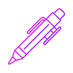 Outline of a pen in pink and purple color scheme  
