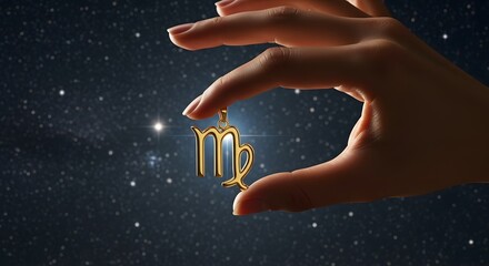 Celestial Theme – Holding Virgo Pendant at Night