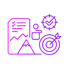 Goal setting and achievement concept illustrated with icons  