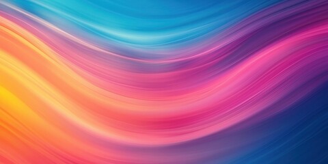 Fototapeta premium Abstract flowing waves of vibrant gradient colors blending yellow orange pink purple and blue