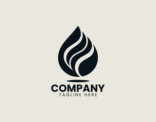 Obraz premium Pure Water Drop Leaf Natural Hydration Eco Friendly Vector Logo Design