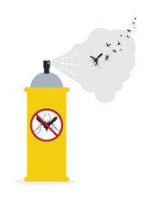 Spray in mosquitoes concept stock illustration