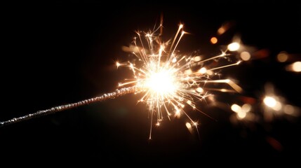 Sparkler bursts in dark