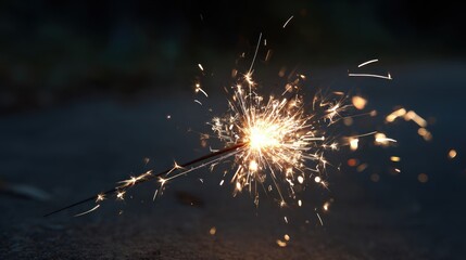 Sparkler bursting at night