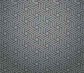Abstract geometric pattern with stripes, lines. Seamless vector background. Gray and black ornament. Simple lattice graphic design