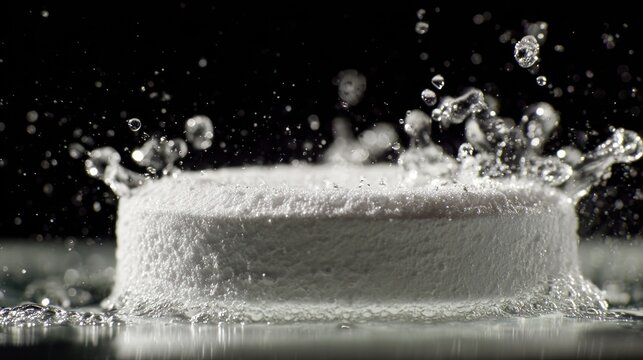Effervescent tablet dissolving in water