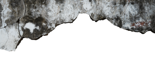 old broken wall texture border isolated
