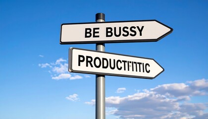 Fototapeta premium Road signs choice busy or productive