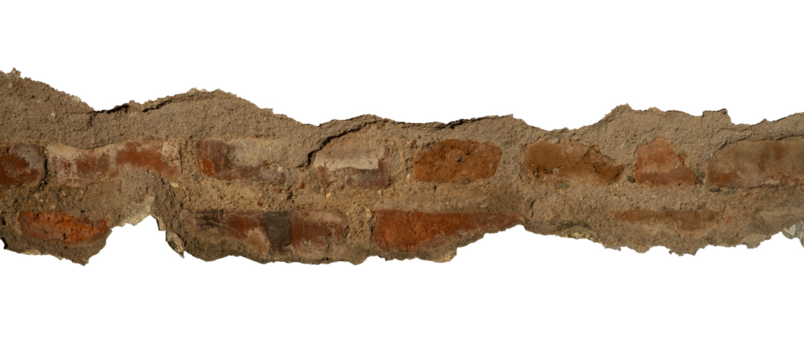 damage rough brick wall isolated
