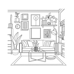 Fototapeta premium Hand Drawn Home Decor Sketch Illustration