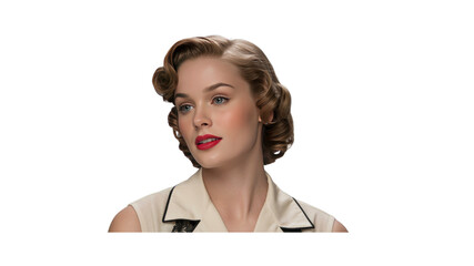 Elegant Woman with Vintage Hairstyle and Makeup, 1940s Style