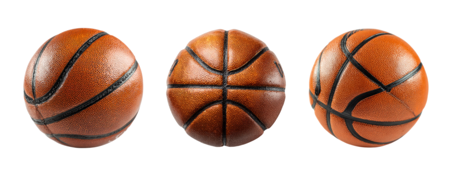 Isolated Basketballs on a Transparent Background for Sports Themes
