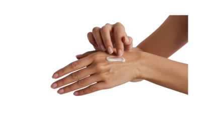Woman Applying Moisturizing Cream to Hands, Close-up
