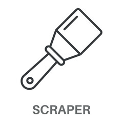 Simple Scraper Design Icon, Simple Style Design Inspiration For Any Logos Interface And Purpose