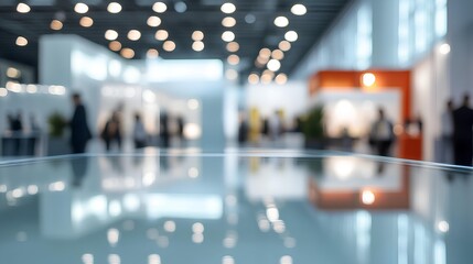 Blurry Exhibition Gathering: An expansive and blurred exhibition hall, showcasing a multitude of activities. The blurred ambiance conveys a sense of collective engagement.