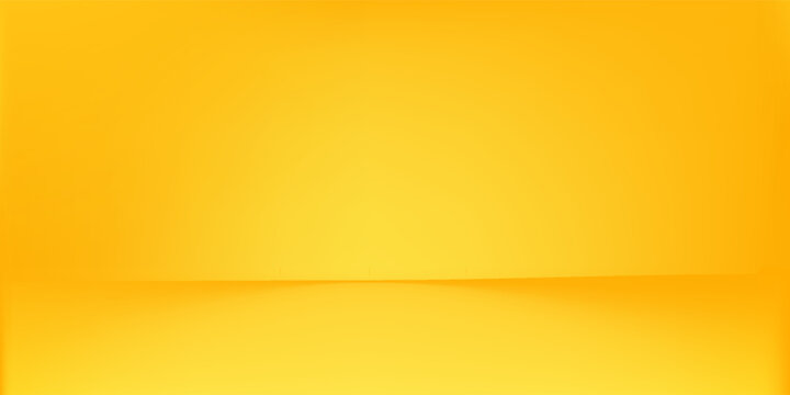yellow background abstract with Gradient in empty room studio, Yellow empty room studio gradient used for background, yellow background studio with shine use for product shooting. - Powered by Adobe