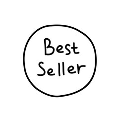best seller emblem badge handdrawn
