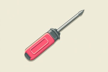 Fototapeta premium A simple red and gray screwdriver illustration on a plain background
