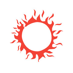 red fire frame vector decoration