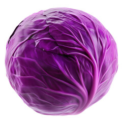 Obraz premium Fresh Red Cabbage On White, Isolated. Healthy, Vibrant Vegetable For Culinary Use.